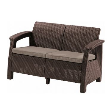 Диван садовый Keter CORFU II LOVE SEAT brown Артикул: 17197359B