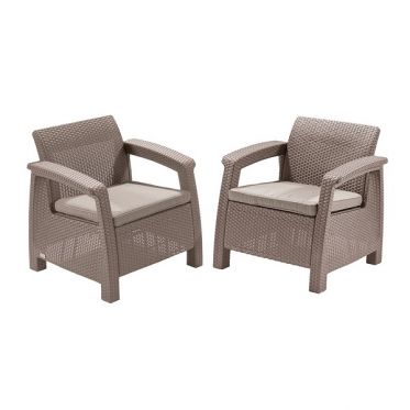 Кресла садовые Keter CORFU II DUO cappuccino 2 шт Артикул: 17197993C